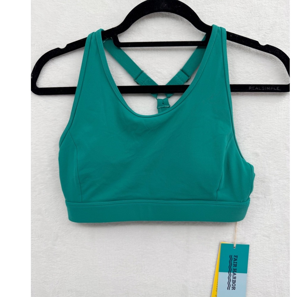 NWT Fair Harbor The Corliss Sports Bra Small Jade Green Athletic Athleisure